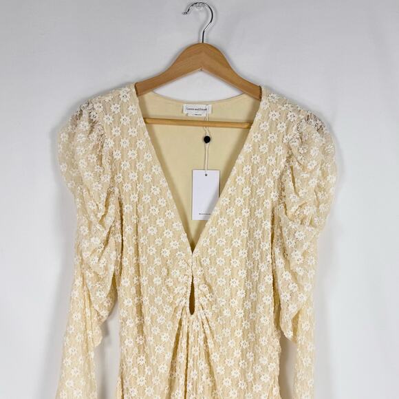 Revolve Lovers and Friends Womens Zoey Lace Midi Dress Large Ivory Cream - Picture 4 of 16